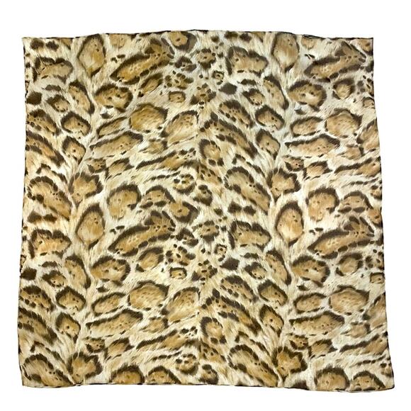 Vintage Animal Print Scarf Womens Leopard Cougar Grandma 80s Mob Wife - Picture 3 of 4